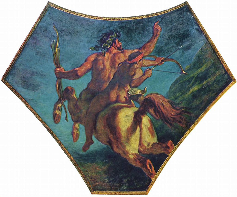 A depiction of Chiron in The Education of Achilles by Eugene Delacroix